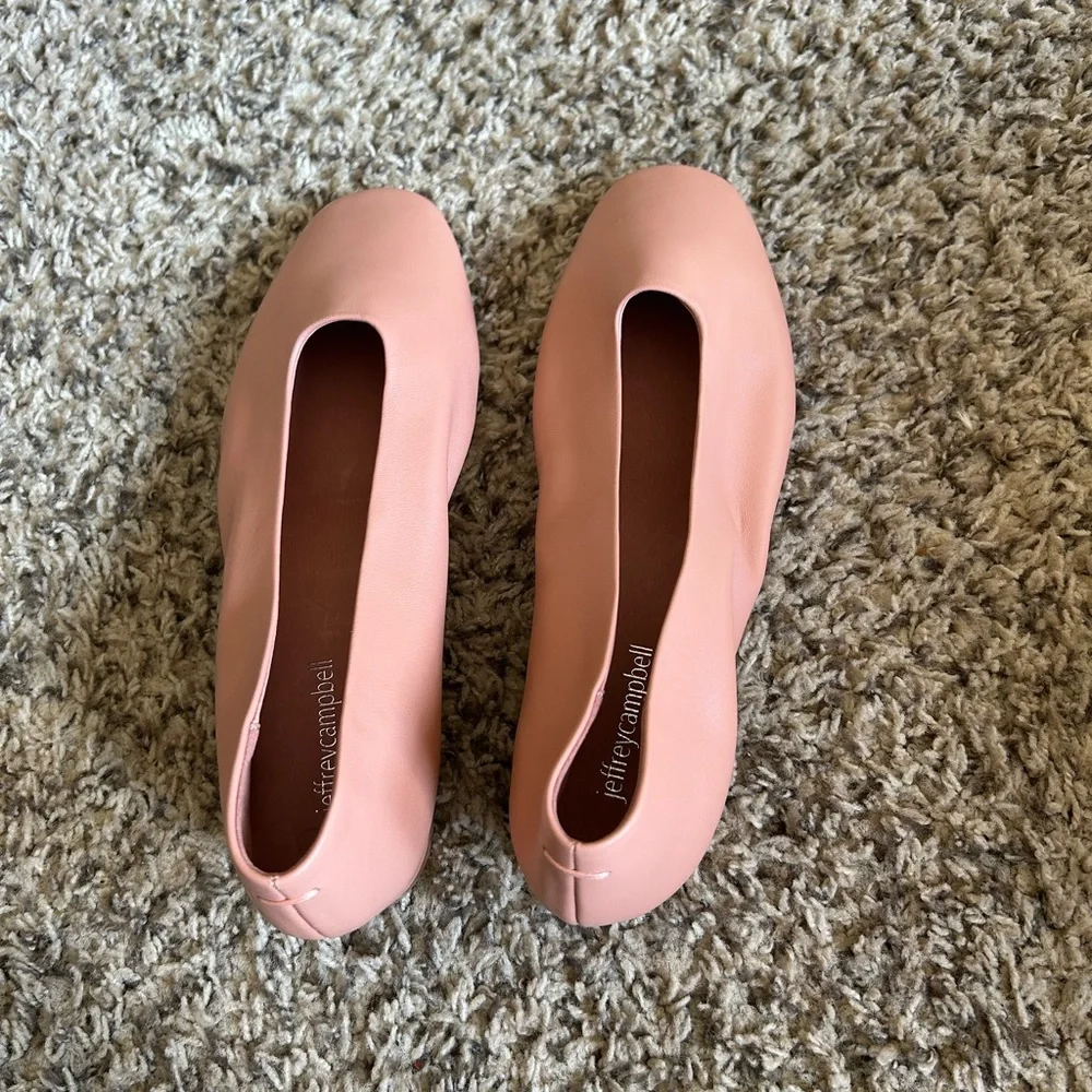 Jeffrey Campbell Dusty Pink Leather Slip-On Flats